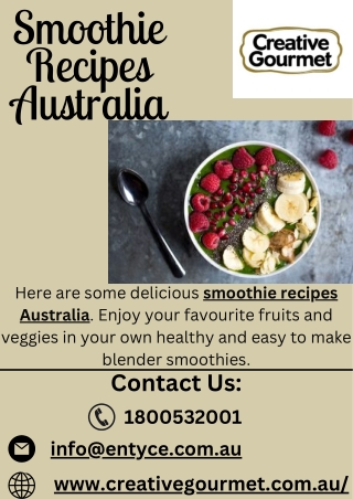 Smoothie Recipes Australia - Creative Gourmet