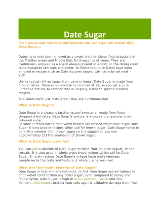 Date Sugar