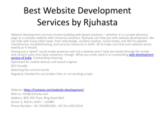 Best Website Development Services by Rjuhasta