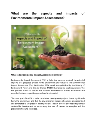 What are the aspects and impacts of Environmental Impact Assessment?