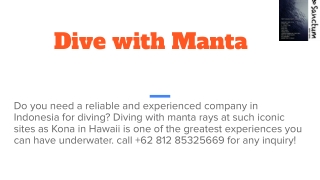 Dive with Manta