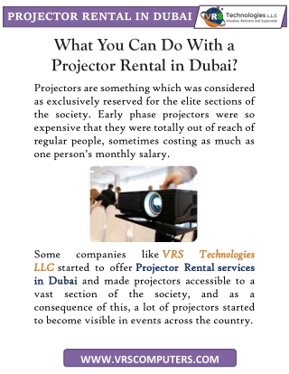What You Can Do With a Projector Rental in Dubai?