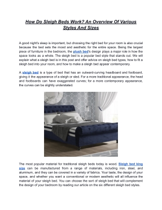 How Do Sleigh Beds Work_ An Overview Of Various Styles And Sizes