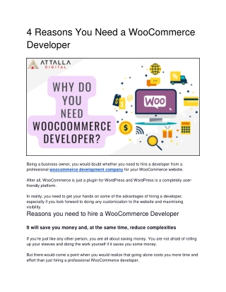 4 Reasons You Need a WooCommerce Developer