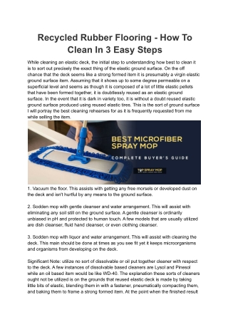 Recycled Rubber Flooring - How To Clean In 3 Easy Steps