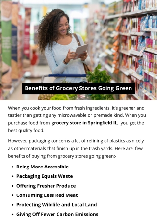 Benefits of Grocery Stores Going Green