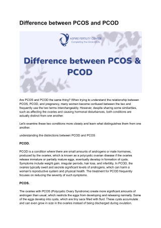 Difference between PCOS and PCOD