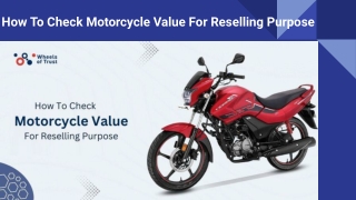 How To Check Motorcycle Value For Reselling Purpose