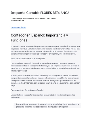 Despacho Contable FLORES BERLANGA