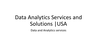 Data Analytics services and solutions | Data and Analytics | USA