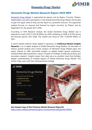 Trends Analysis of Dementia Drugs Market Size in US By Market Growth