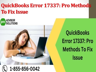 QuickBooks Error 17337 Pro Methods To Fix Issue