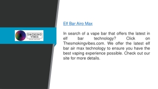 Elf Bar Airo Max  Thesmokingvibes.com