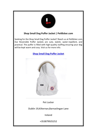 Shop Small Dog Puffer Jacket Petl0cker.com