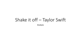 shake it off analysis