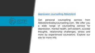 Depression Counselling Abbotsford  Abbotsfordvalleycounselling.com