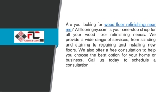 Wood Floor Refinishing Near Me  Allflooringny.com