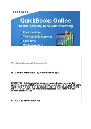 What do you understand by quickbooks online login?