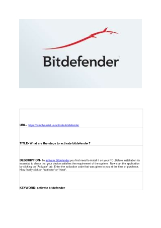 What are the steps to activate bitdefender?
