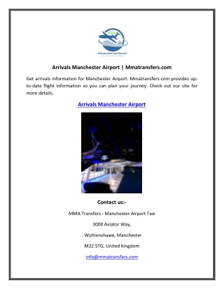 Arrivals Manchester Airport Mmatransfers