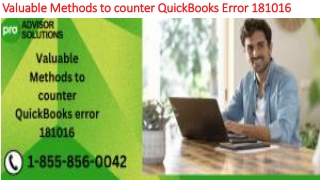 Best methods to deal with QuickBooks Error 181016