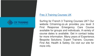 Frec 3 Training Courses Uk  Crtraining.co.uk