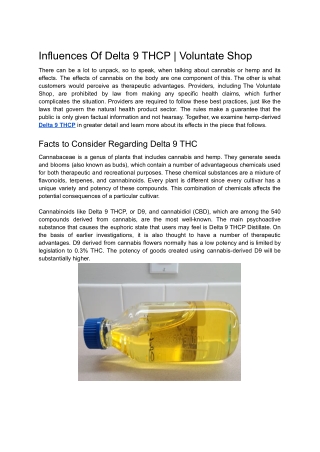 Influences Of Delta 9 THCP _ Voluntate Shop