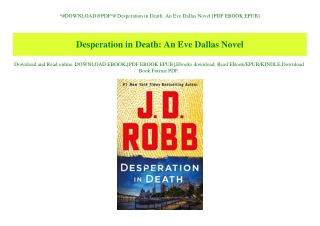 ^#DOWNLOAD@PDF^# Desperation in Death An Eve Dallas Novel [PDF EBOOK EPUB]