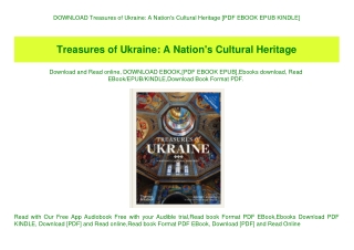 DOWNLOAD Treasures of Ukraine A Nation's Cultural Heritage [PDF EBOOK EPUB KINDLE]