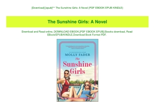 [Download] [epub]^^ The Sunshine Girls A Novel {PDF EBOOK EPUB KINDLE}