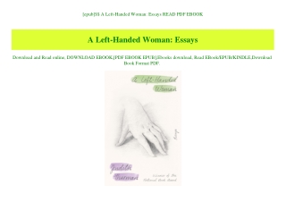 [epub]$$ A Left-Handed Woman Essays READ PDF EBOOK
