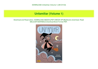 DOWNLOAD Unfamiliar (Volume 1) [W.O.R.D]