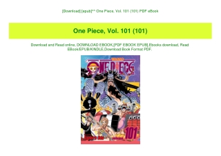 [Download] [epub]^^ One Piece  Vol. 101 (101) PDF eBook