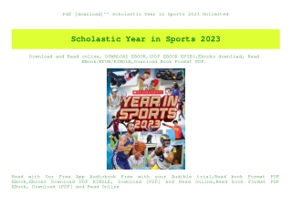 Pdf [download]^^ Scholastic Year in Sports 2023 Unlimited