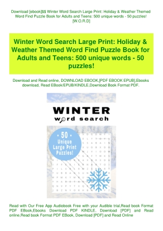 Download [ebook]$$ Winter Word Search Large Print Holiday & Weather Themed Word Find Puzzle Book for