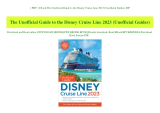 { PDF } Ebook The Unofficial Guide to the Disney Cruise Line 2023 (Unofficial Guides) ZIP