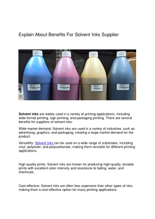 eco solvent inks