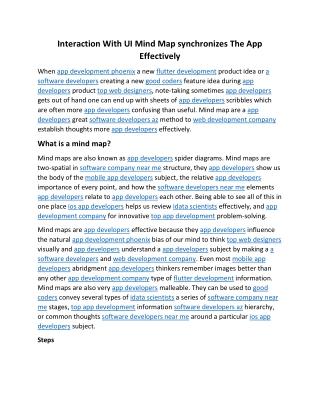 Interaction With UI Mind Map synchronizes The App Effectively