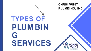 Types of plumbing services