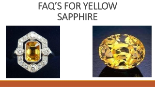 Frequently Asked Questions and Answers About Yellow Sapphire