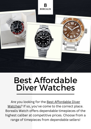 Best Affordable Diver Watches | Borealis Watch Company | Buy Now