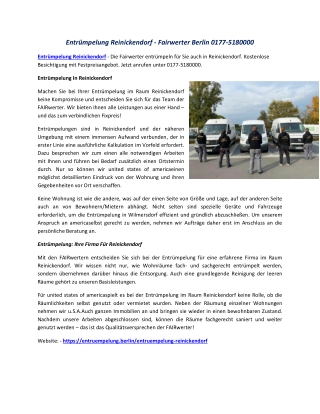 Entrümpelung Reinickendorf - Fairwerter Berlin 0177-5180000