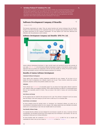 Software Development Company and Benefits-html