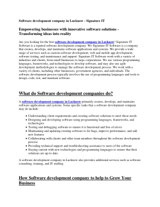 Software development company in Lucknow