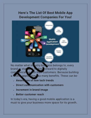 Here’s The List Of Best Mobile App Development Companies For You!