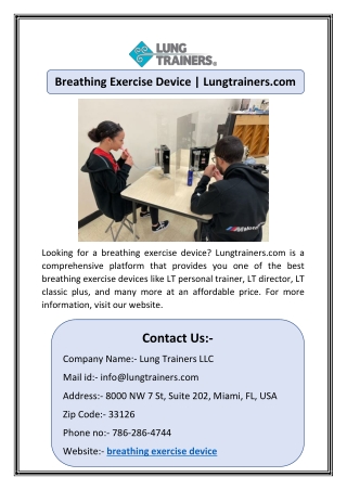 Breathing Exercise Device | Lungtrainers.com