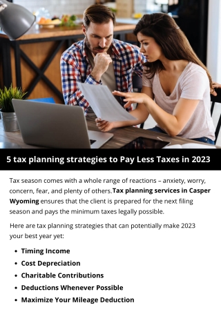 5 tax planning strategies to Pay Less Taxes in 2023