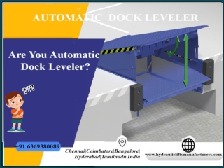 Automatic Dock Leveler-Chennai,Tamil Nadu,India,Coimbatore,Tirupati,Nellore,Trichy,Salem,Madurai,Bangalore,Karnataka,Ero