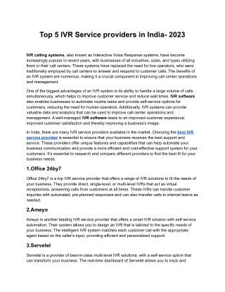 Top 5 IVR Service providers in India- 2023.docx
