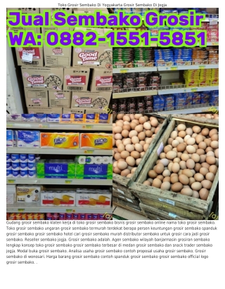 O882.1551.5851 (WA) Sales Grosir Sembako Membuka Usaha Grosir Sembako
